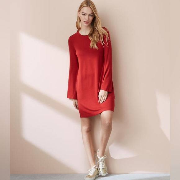 NEW Lou & Grey Red Sweatshirt Dress M - Picture 1 of 7